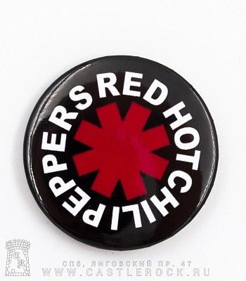 значок red hot chili peppers (лого, черный)