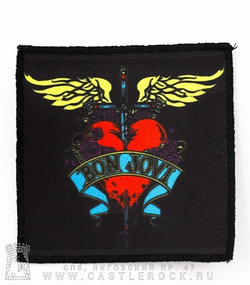 нашивка bon jovi (кинжал в сердце)