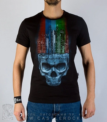 футболка город на черепе (светится)