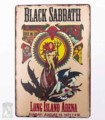 табличка black sabbath "long island arena"