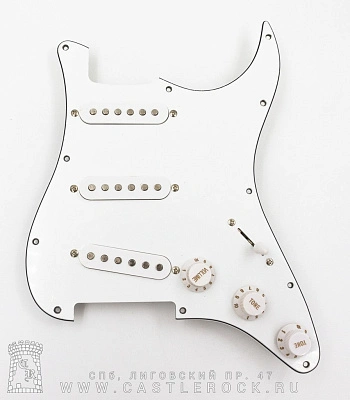 защитная накладка для электрогитары в сборе strat xl-1008 3s (белая)