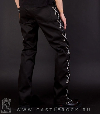 брюки люверс цепи шнуровка