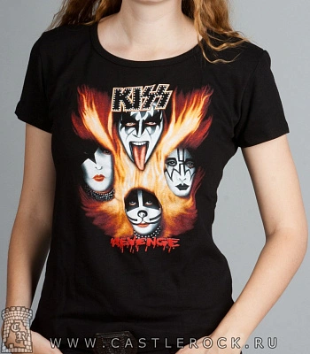 женская футболка kiss "revenge"