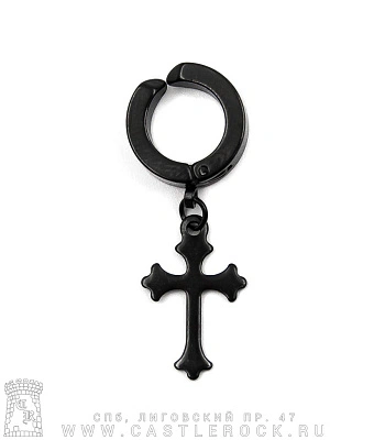 клипса шарнирная с подвеской крест боттонни (сечение прямоугольное, черная)