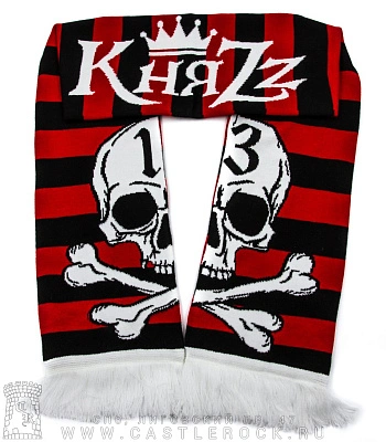 шарф княzz череп 13 (черно-красный)