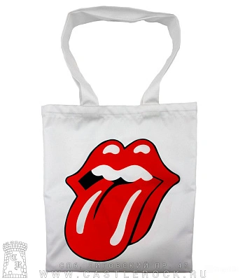 сумка шоппер rolling stones (лого, белая)