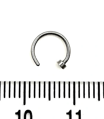 Кольцо для носа Сталь Разжимное со Стопором 0,8 х 6