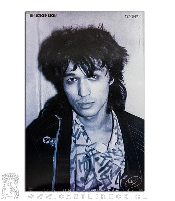 плакат кино в. цой (ч/б) н. васильева-халл