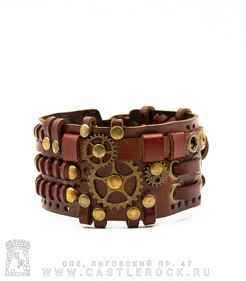 напульсник кожаный стимпанк коричневый (bspk-5)