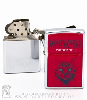 зажигалка цветная we butter the bread with butter "wieder geil!" (кот)