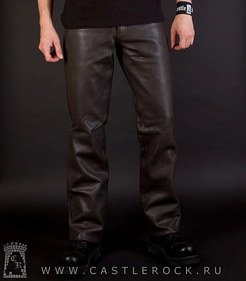 штаны кожаные "first" классические (коричневые)