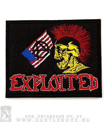 нашивка exploited (флаг, череп, вышивка)