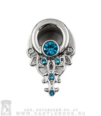 Тоннель Сталь Кружево (стразы) 10 мм