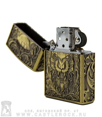 зажигалка фирменная лев (бронза)