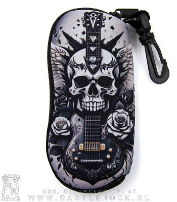 чехол для очков гитара с черепом