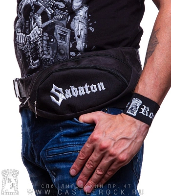 сумка на пояс с вышивкой sabaton