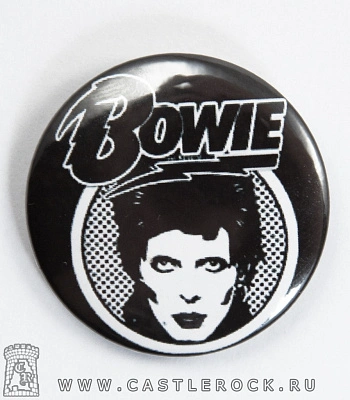 значок david bowie (ч/б)