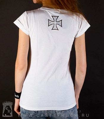 женская футболка addiction сердце и череп "love to death" (белая)