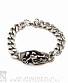 браслет стальной скелет байкера на мотоцикле (на подложке, цепь панцирная)