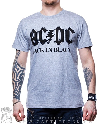 футболка ac/dc "back in black" (серая)