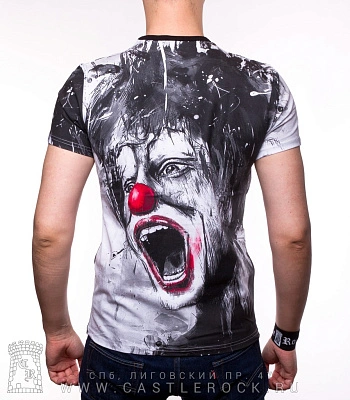 футболка клоун pennywise (оно) (ч/б, полноформат)