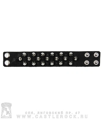 напульсник кожаный 3 ряда шипы (на клепках)