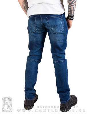 джинсы castle rock синие темные (потертые, простроченные)