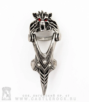 кольцо-коготь волк (стразы)