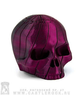 игрушка череп составной (3d печать, малиновая)