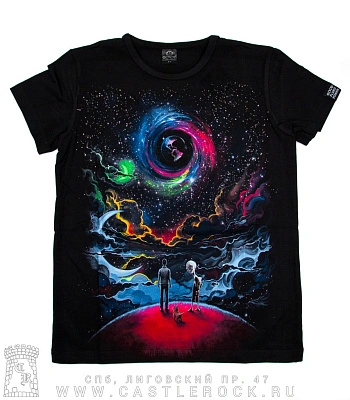 футболка детская космос и три друга (светится)