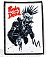 нашивка punks not dead (скелет панка, белая)