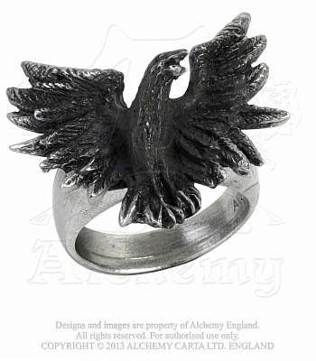 кольцо alchemy gothic (алхимия готик) r197 flocking raven