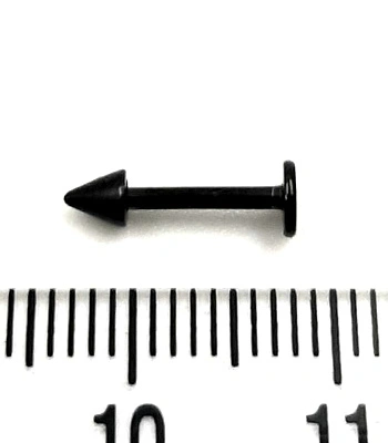 Лабрет Сталь Черный с Шипом 1,2 х 8 х 3