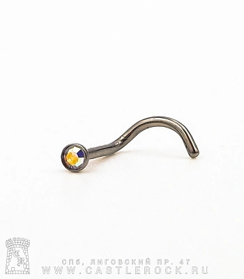 Крючок для носа Титан со Стразом (перламутровым) 0,8 х 6 х 2