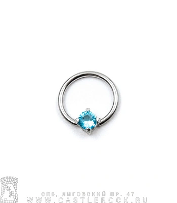 Кольцо BCR Сталь со Стразом (голубым) 1,6 х 13 х 7