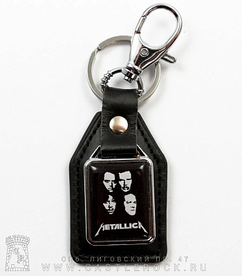 брелок прямоугольный на подкладке metallica (группа, лица)
