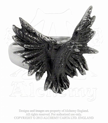 кольцо alchemy gothic (алхимия готик) r197 flocking raven