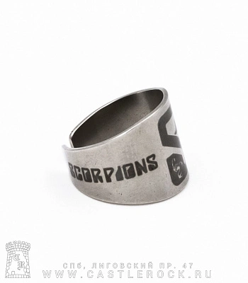 кольцо сталь с гравировкой scorpions (безразмерное)