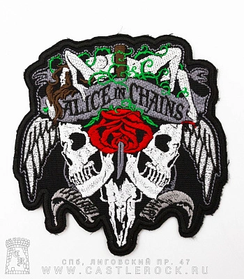 нашивка alice in chains (черепа, вышивка)