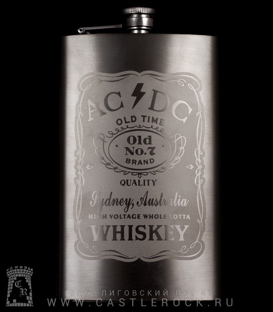 Фляга стальная с гравировкой AC/DC Whiskey 10 oz — Фляги — Рок-магазин ...