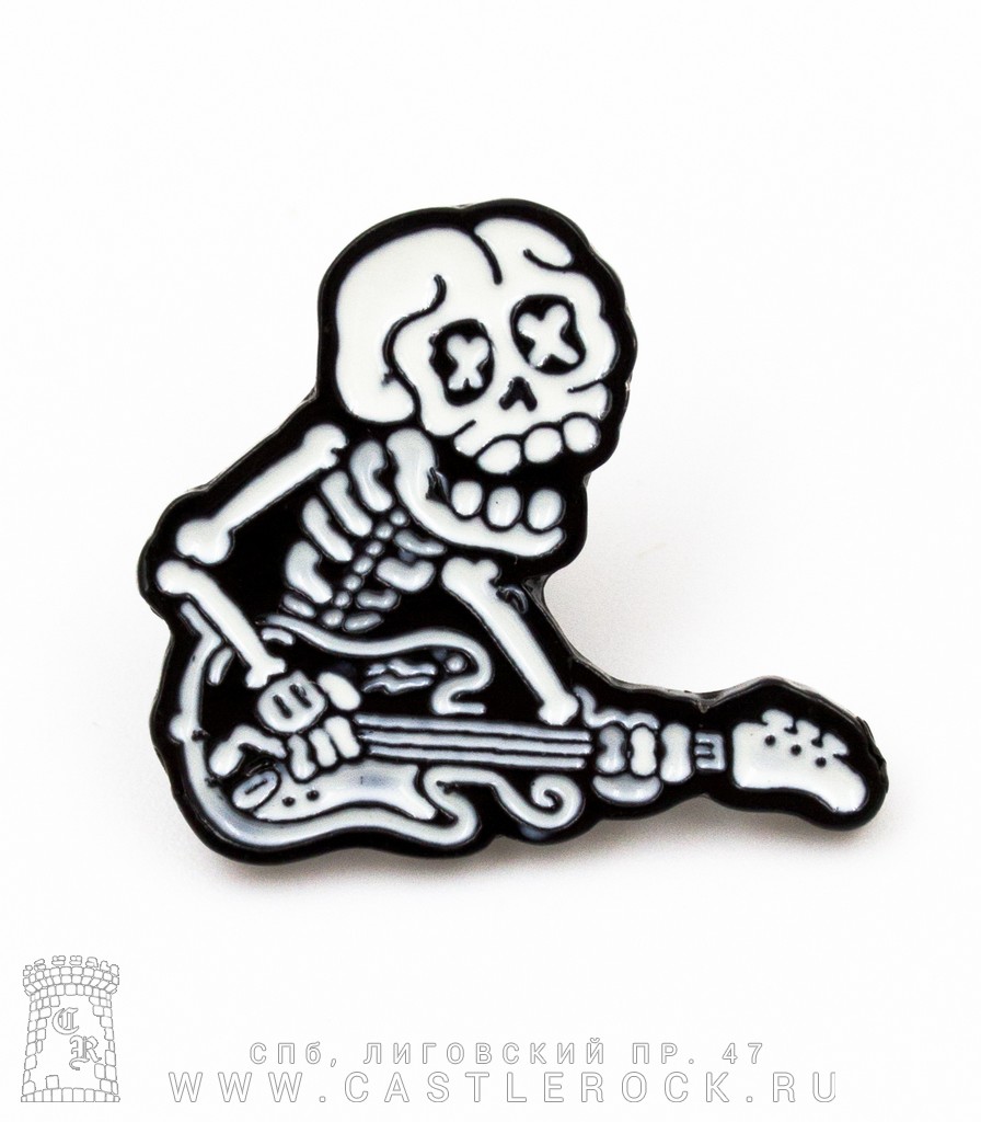 Значок цанга Скелет Гитариста — Значки — Рок-магазин атрибутики Castle Rock