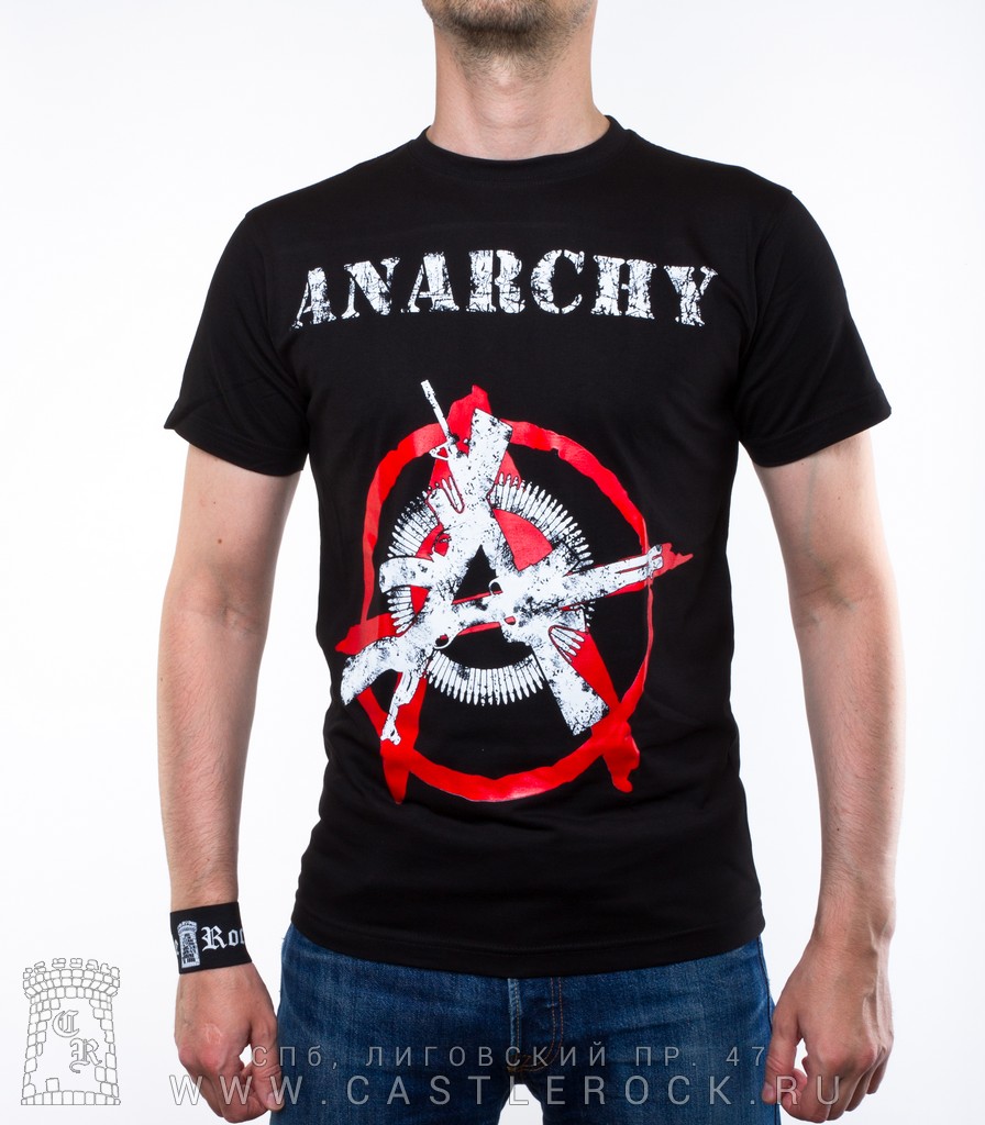 Футболка Anarchy Анархия (автоматы, пулеметная лента)