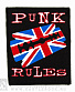 нашивка punk rules (лезвие, флаг великобритании)