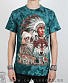футболка индеец орел волк (зеленая) total