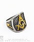 перстень символ масонства (золотистый знак)