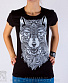 женская футболка волк этнический (светится)