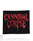 нашивка cannibal corpse (лого красное с белым)