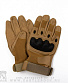 перчатки усиленные со вставками прорезиненные (на липучке, к/з, бежевые)