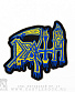 нашивка death (лого желто-синее, вышивка)