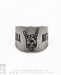 кольцо сталь с гравировкой metallica (коза-череп, безразмерное)